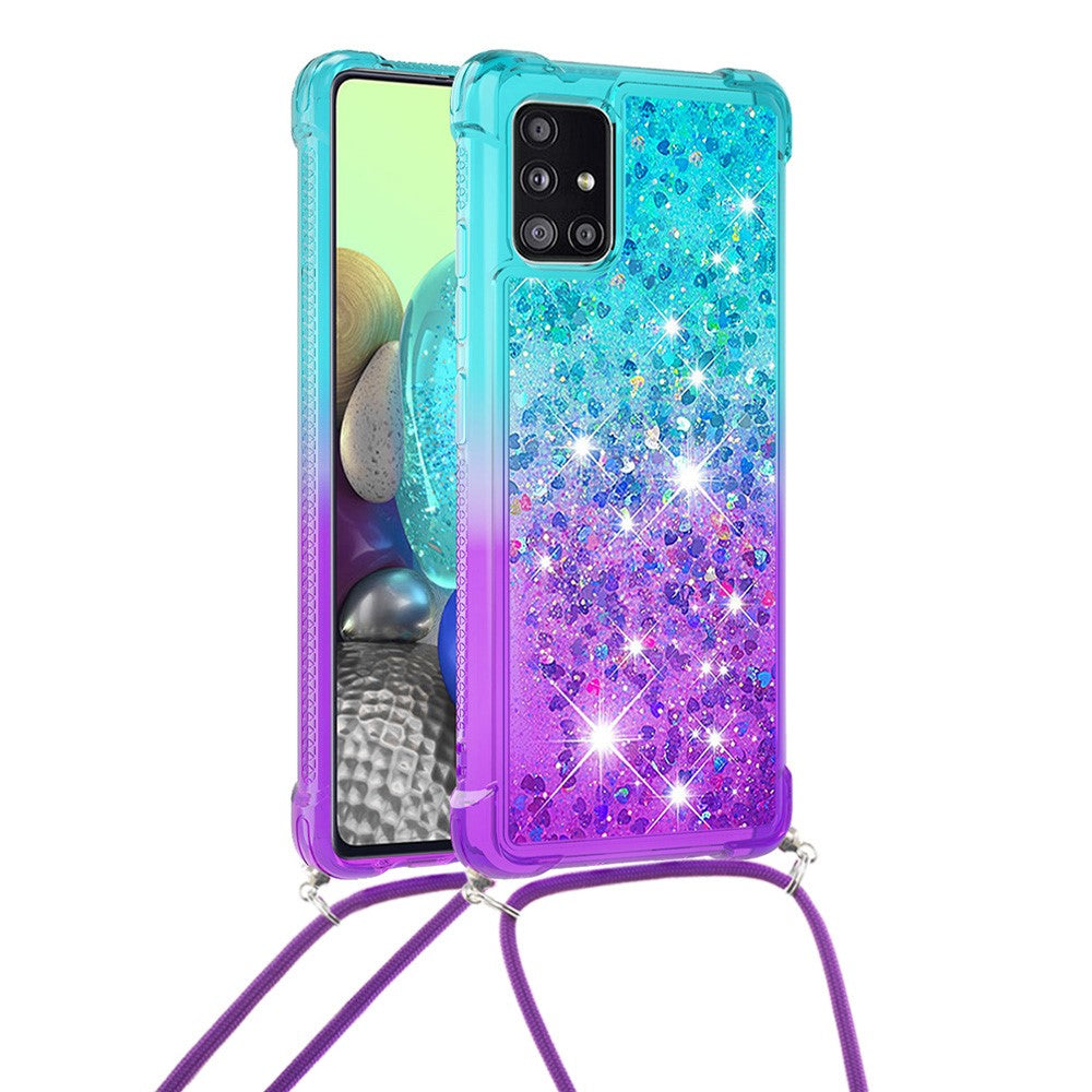Galaxy A71 Glitter-Hülle – Farbverlauf mit funkelndem Puder