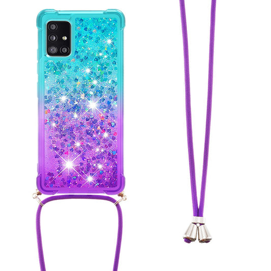 Galaxy A71 Glitter-Hülle – Farbverlauf mit funkelndem Puder