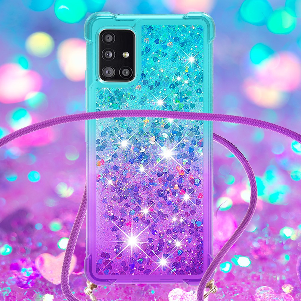 Galaxy A71 Glitter-Hülle – Farbverlauf mit funkelndem Puder