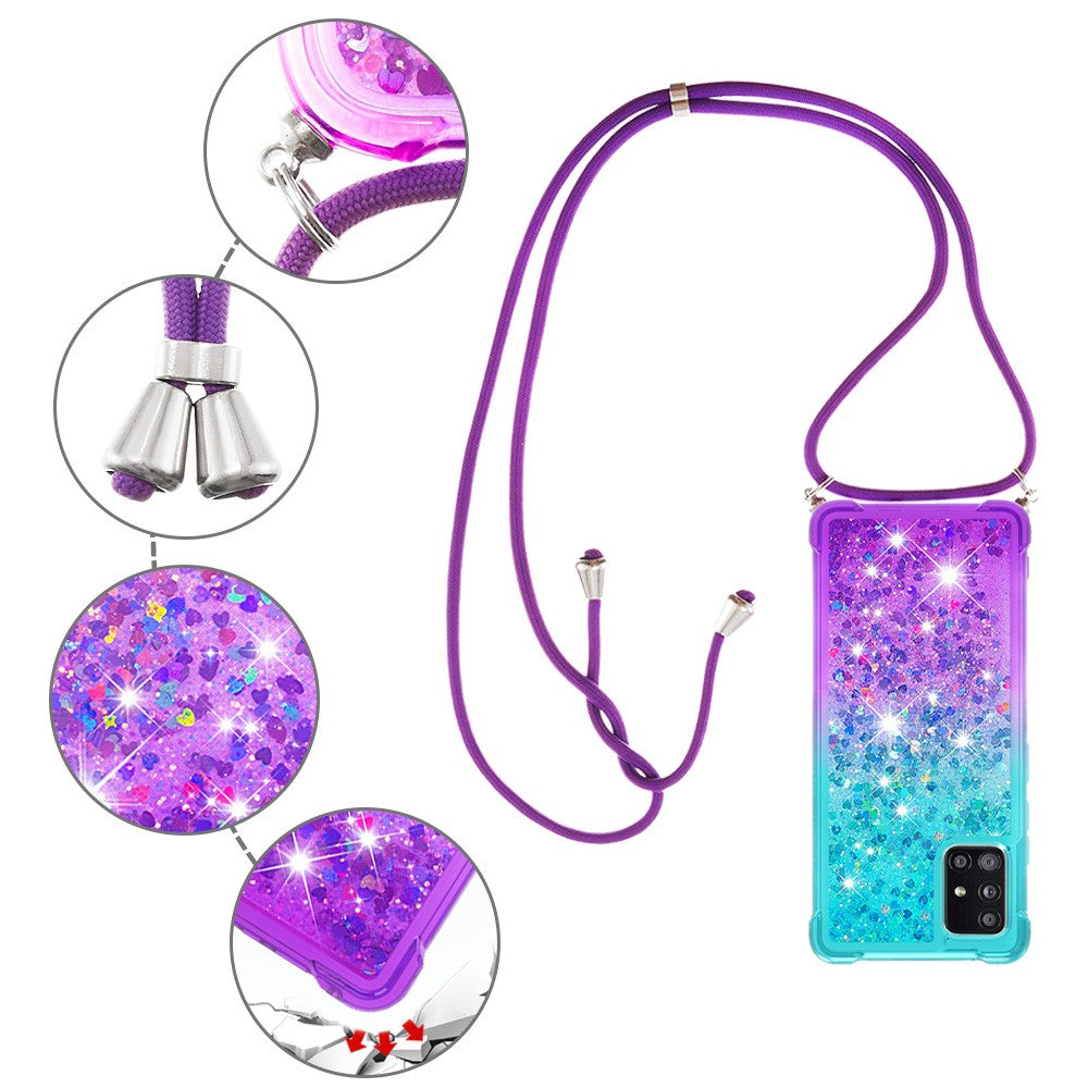 Galaxy A71 Glitter-Hülle – Farbverlauf mit funkelndem Puder