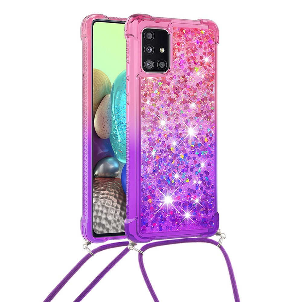 Galaxy A71 Glitter-Hülle – Farbverlauf mit funkelndem Puder