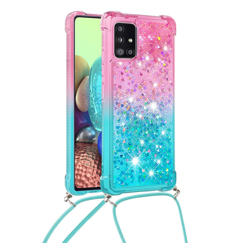 Galaxy A71 Glitter-Hülle – Farbverlauf mit funkelndem Puder