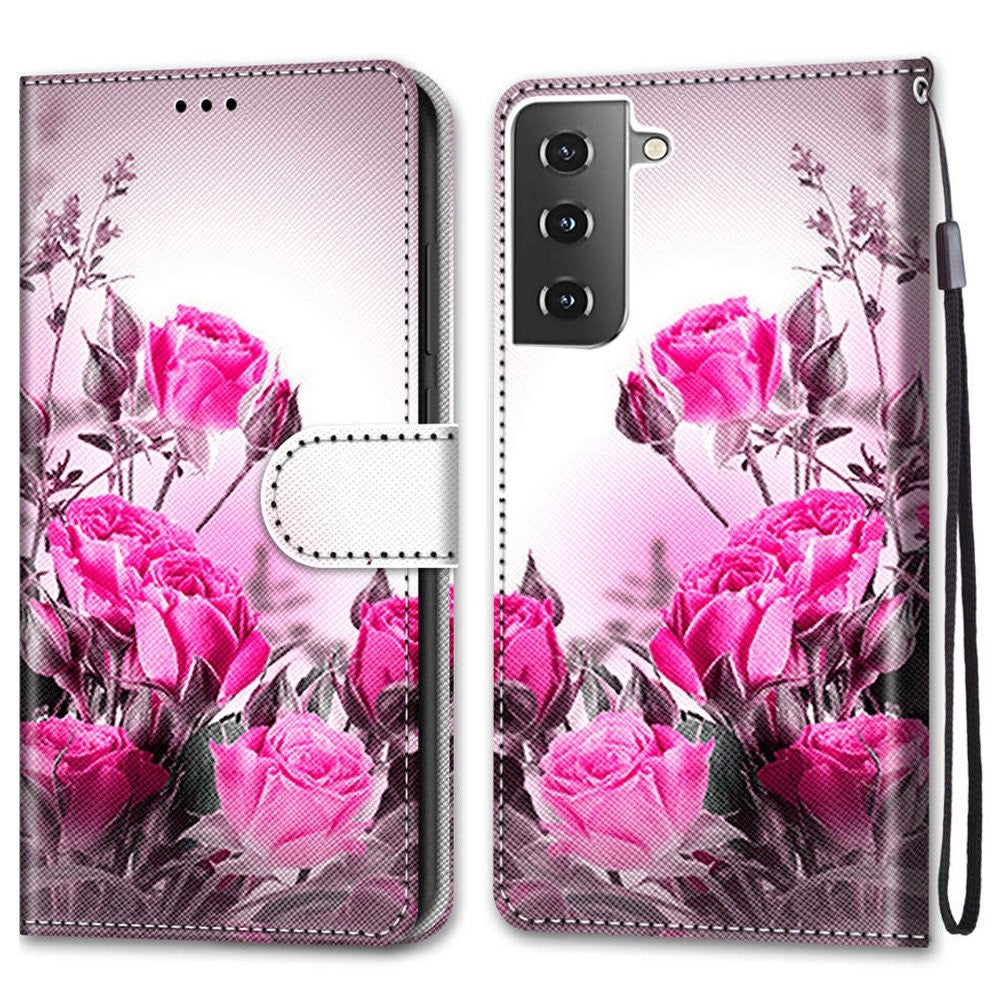 Galaxy S21 4G/5G Wallet-Hülle – Muster, Mit Kartenfächer & Ständer