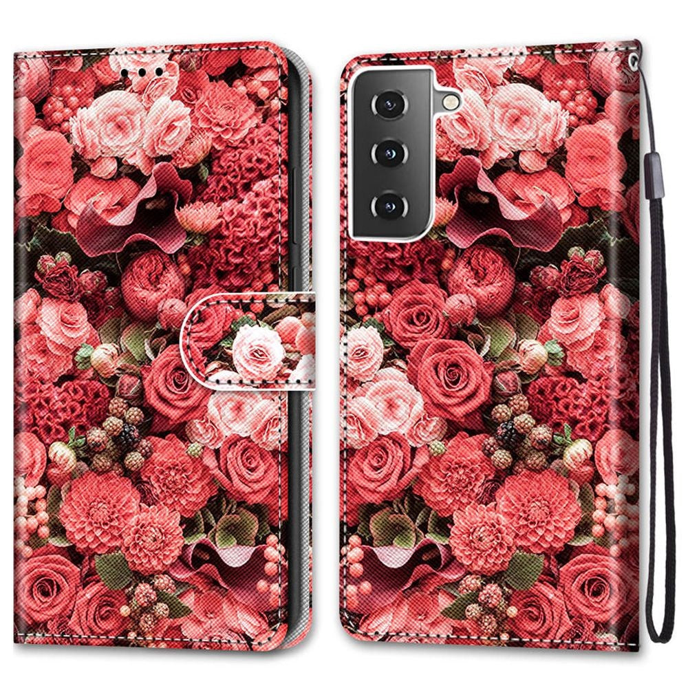 Galaxy S21 4G/5G Wallet-Hülle – Muster, Mit Kartenfächer & Ständer