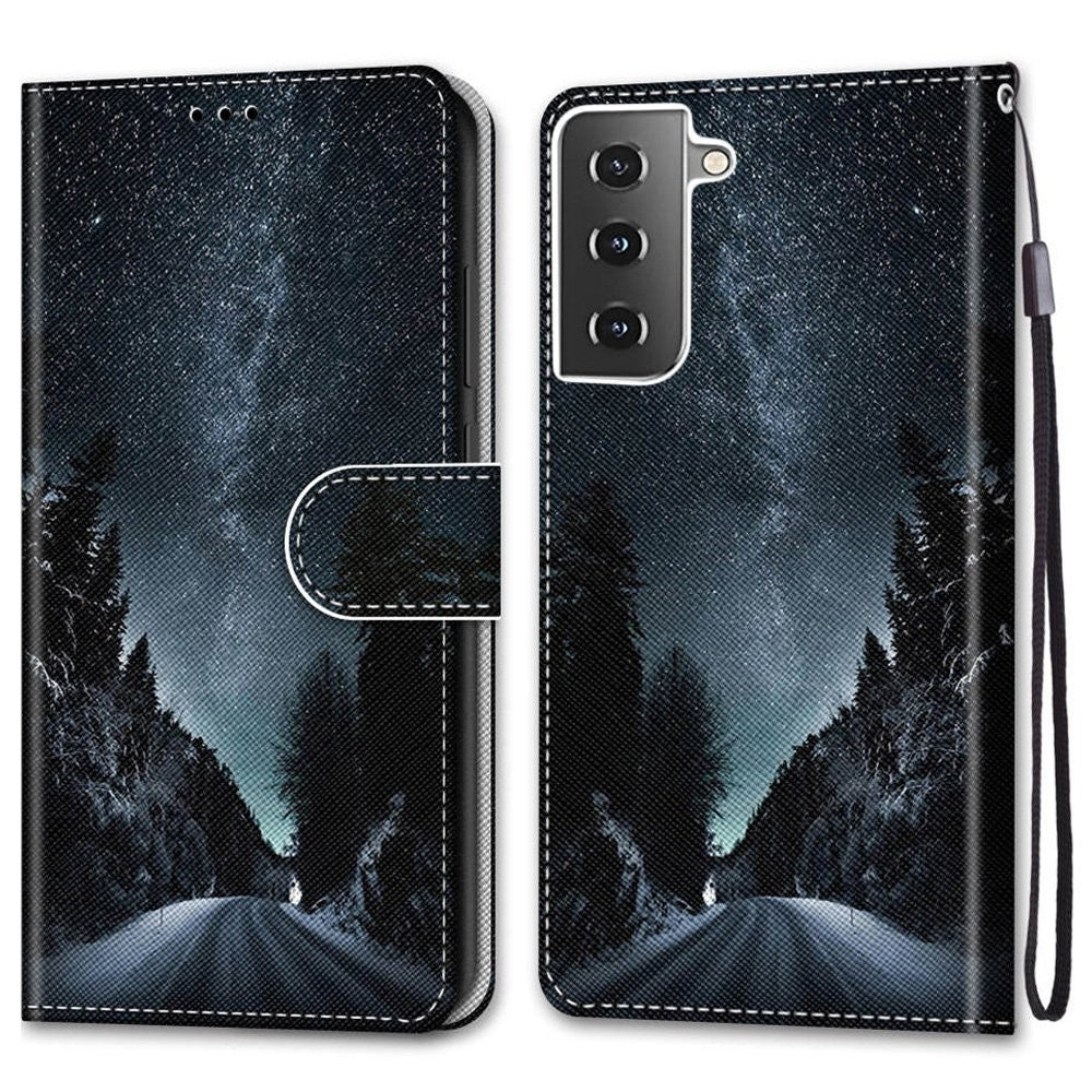 Galaxy S21 4G/5G Wallet-Hülle – Muster, Mit Kartenfächer & Ständer
