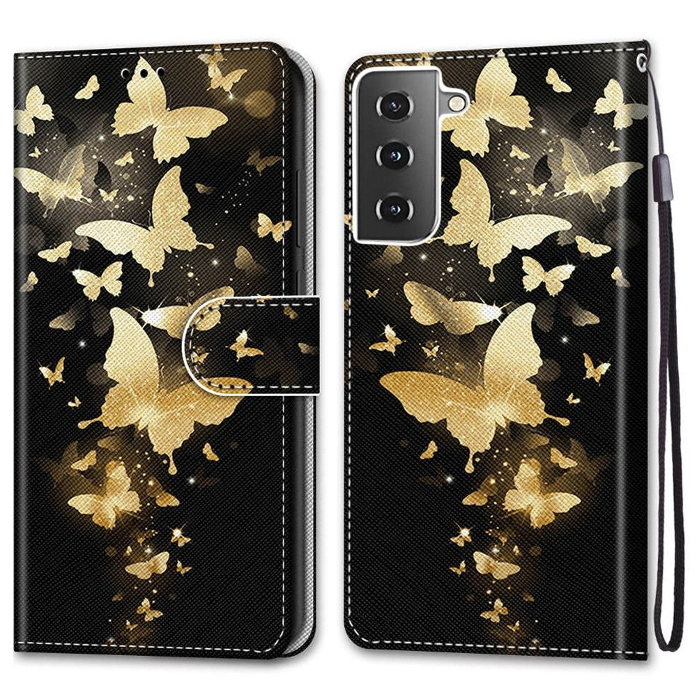 Galaxy S21 4G/5G Wallet-Hülle – Muster, Mit Kartenfächer & Ständer