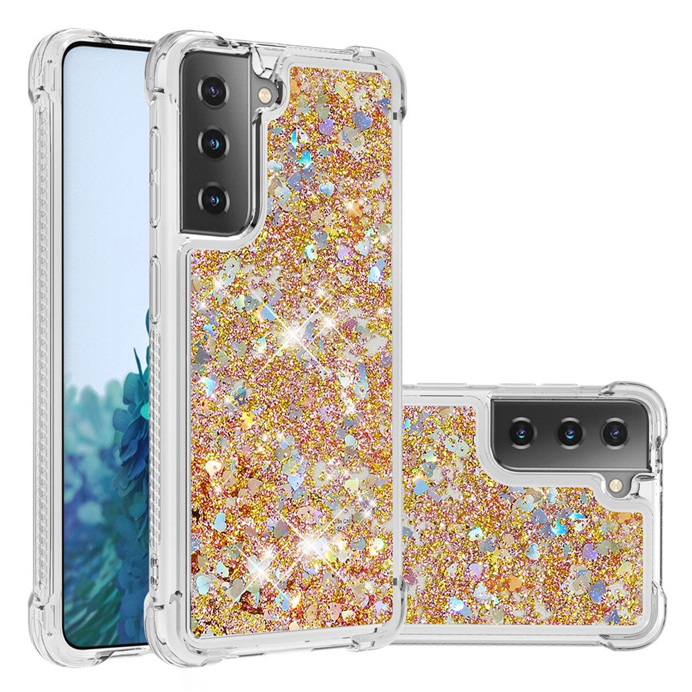 Galaxy S21 4G/5G Glitzer-Hülle – Stoßfest & mit Treibsand