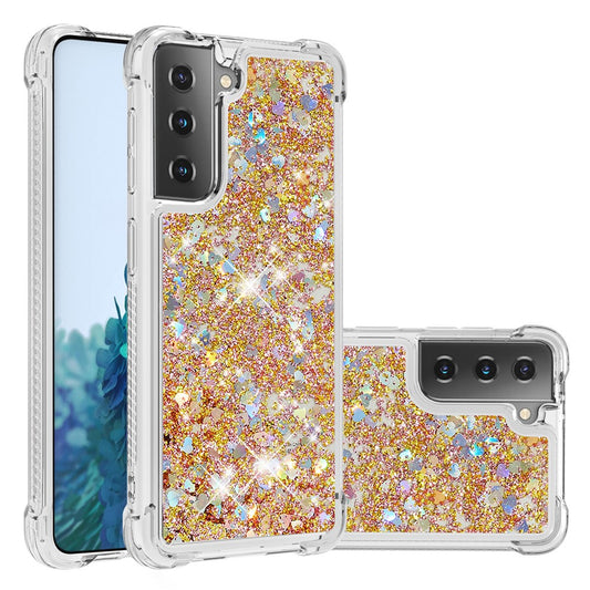 Galaxy S21 4G/5G Glitzer-Hülle – Stoßfest & mit Treibsand