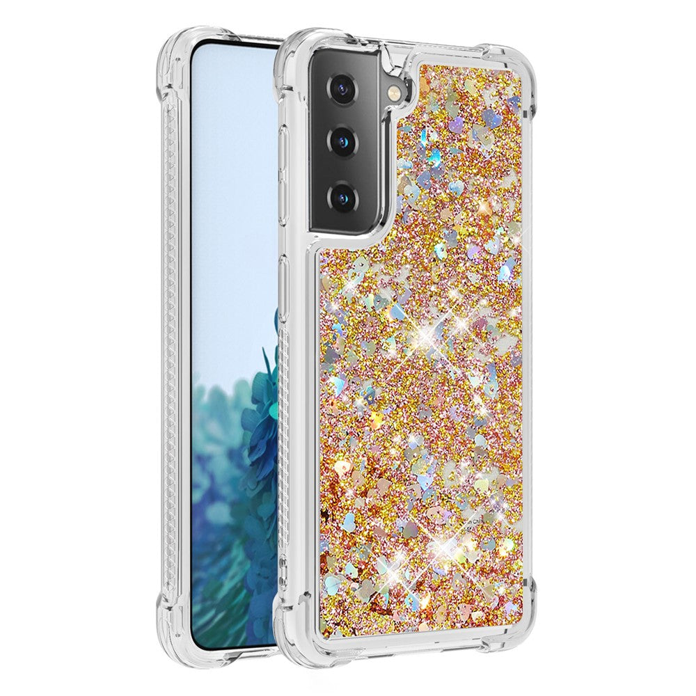 Galaxy S21 4G/5G Glitzer-Hülle – Stoßfest & mit Treibsand