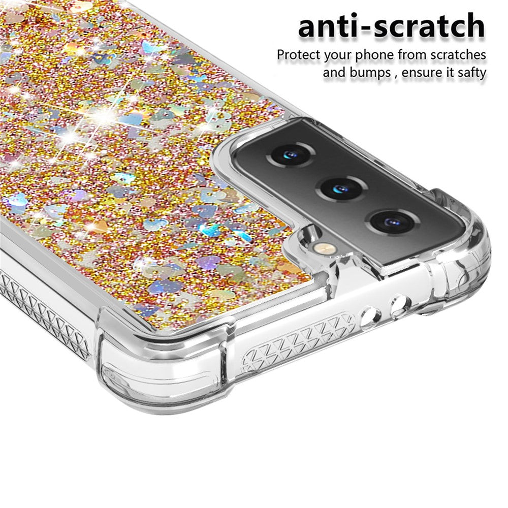 Galaxy S21 4G/5G Glitzer-Hülle – Stoßfest & mit Treibsand