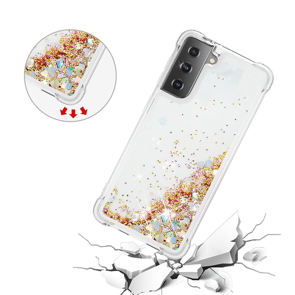 Galaxy S21 4G/5G Glitzer-Hülle – Stoßfest & mit Treibsand