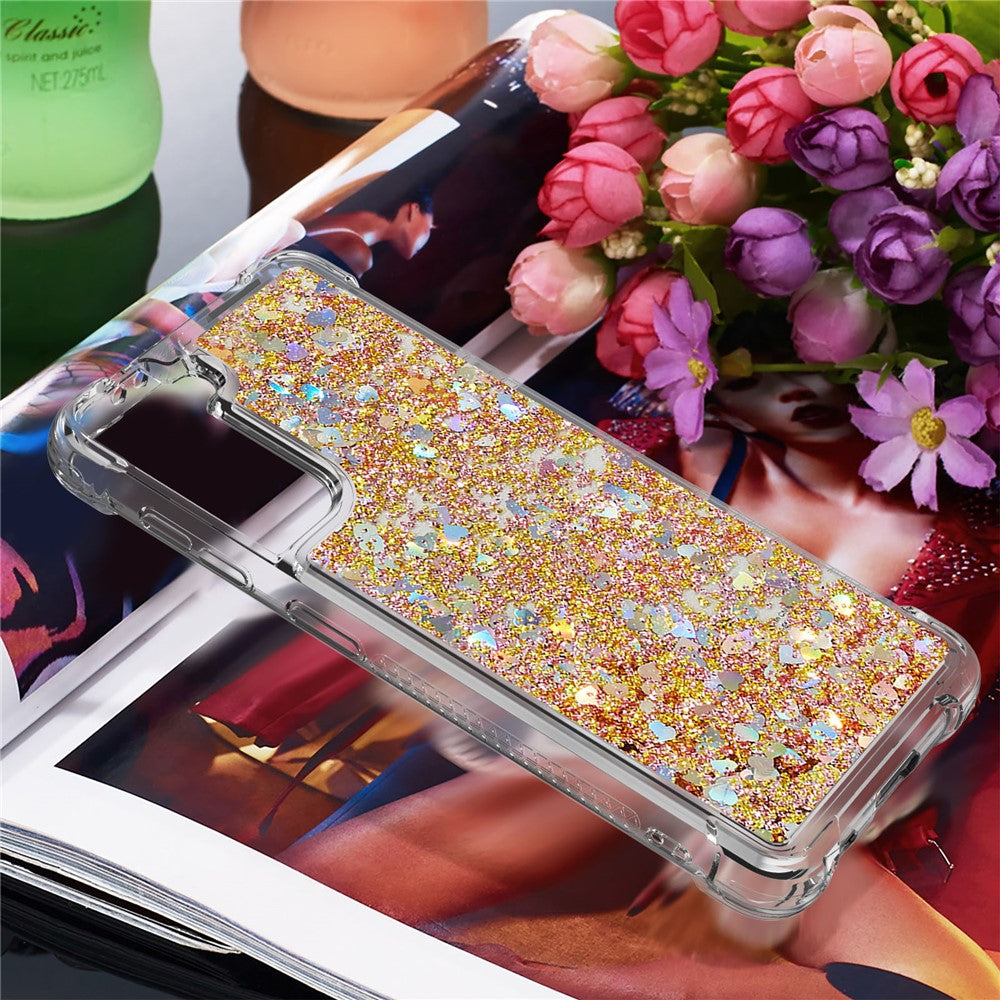 Galaxy S21 4G/5G Glitzer-Hülle – Stoßfest & mit Treibsand