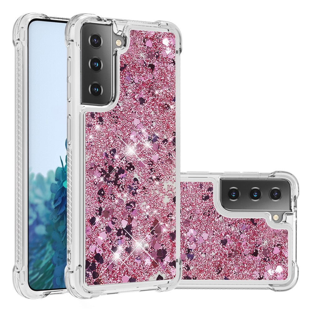 Galaxy S21 4G/5G Glitzer-Hülle – Stoßfest & mit Treibsand