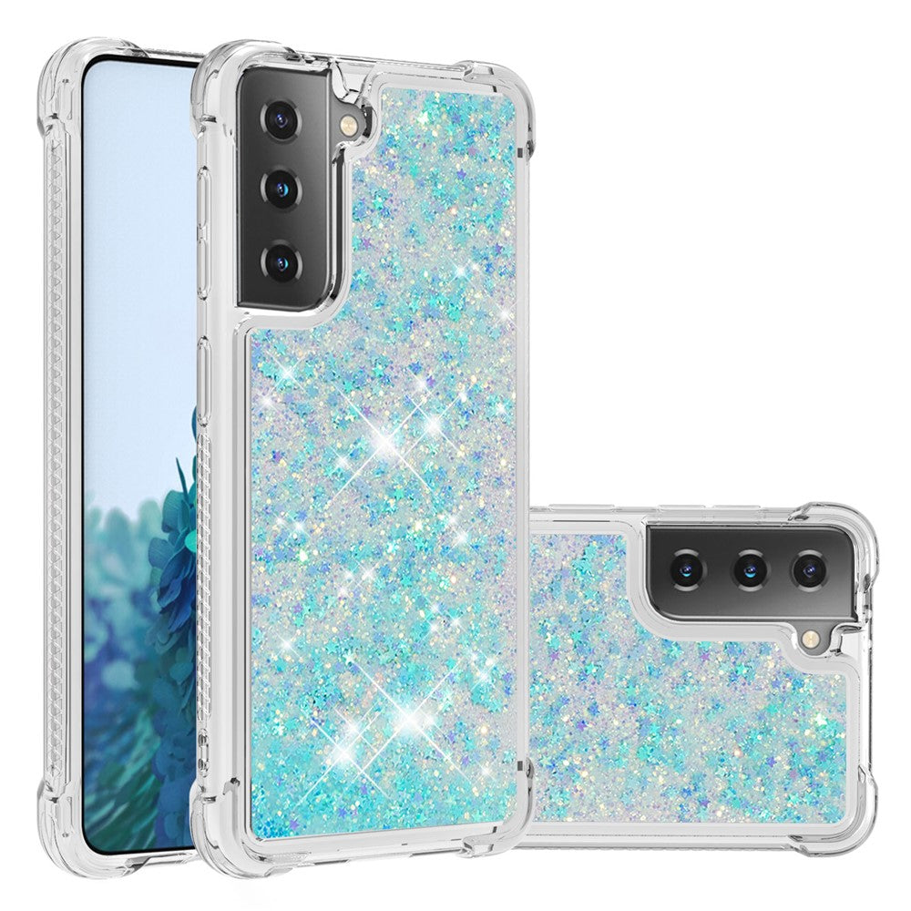 Galaxy S21 4G/5G Glitzer-Hülle – Stoßfest & mit Treibsand