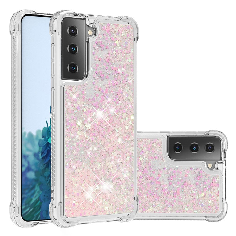 Galaxy S21 4G/5G Glitzer-Hülle – Stoßfest & mit Treibsand