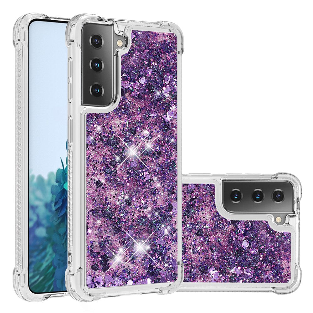 Galaxy S21 4G/5G Glitzer-Hülle – Stoßfest & mit Treibsand