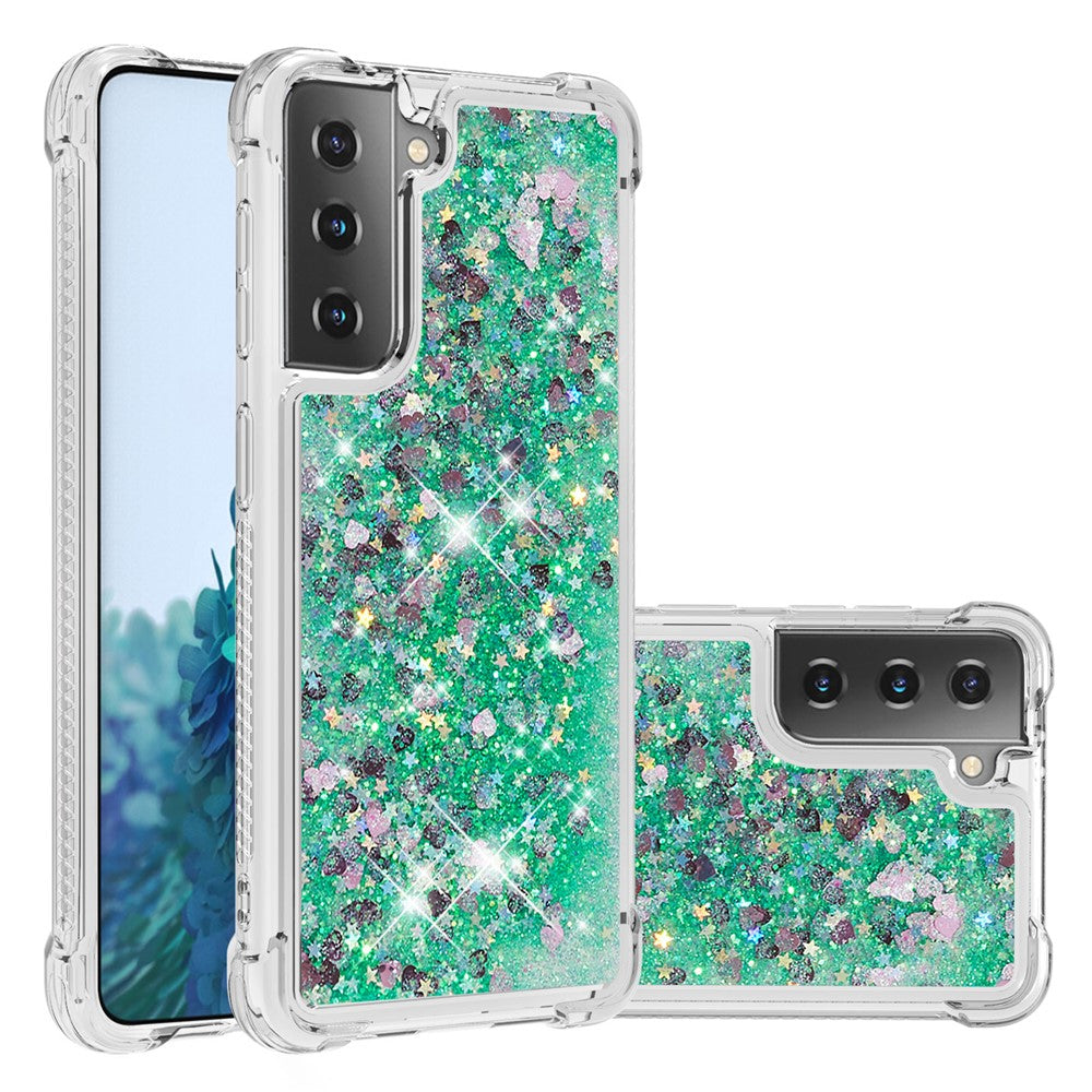 Galaxy S21 4G/5G Glitzer-Hülle – Stoßfest & mit Treibsand