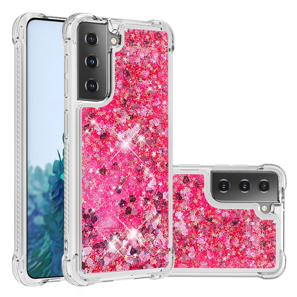 Galaxy S21 4G/5G Glitzer-Hülle – Stoßfest & mit Treibsand