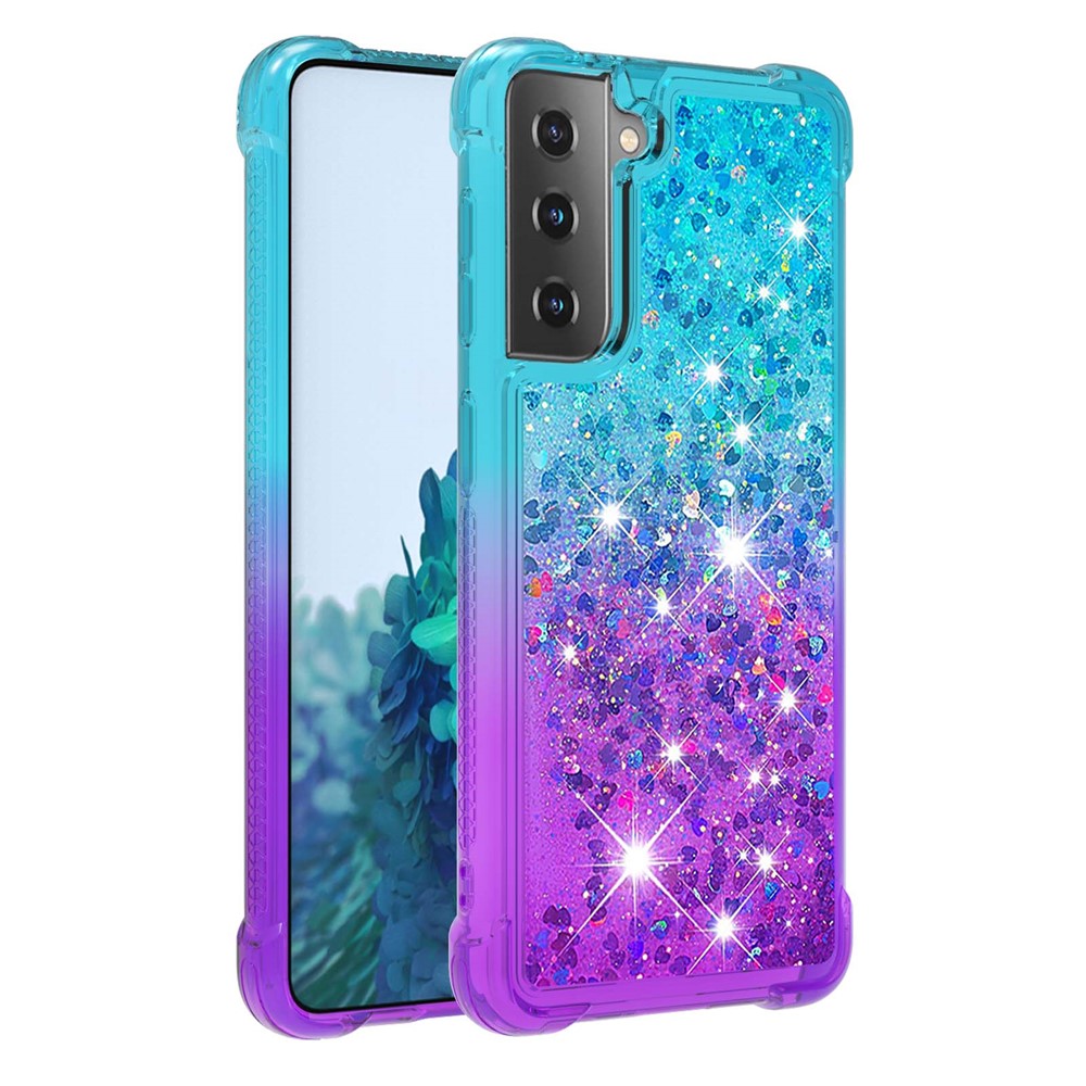 Galaxy S21 4G/5G Glitter-Hülle – Farbverlauf mit funkelndem Puder