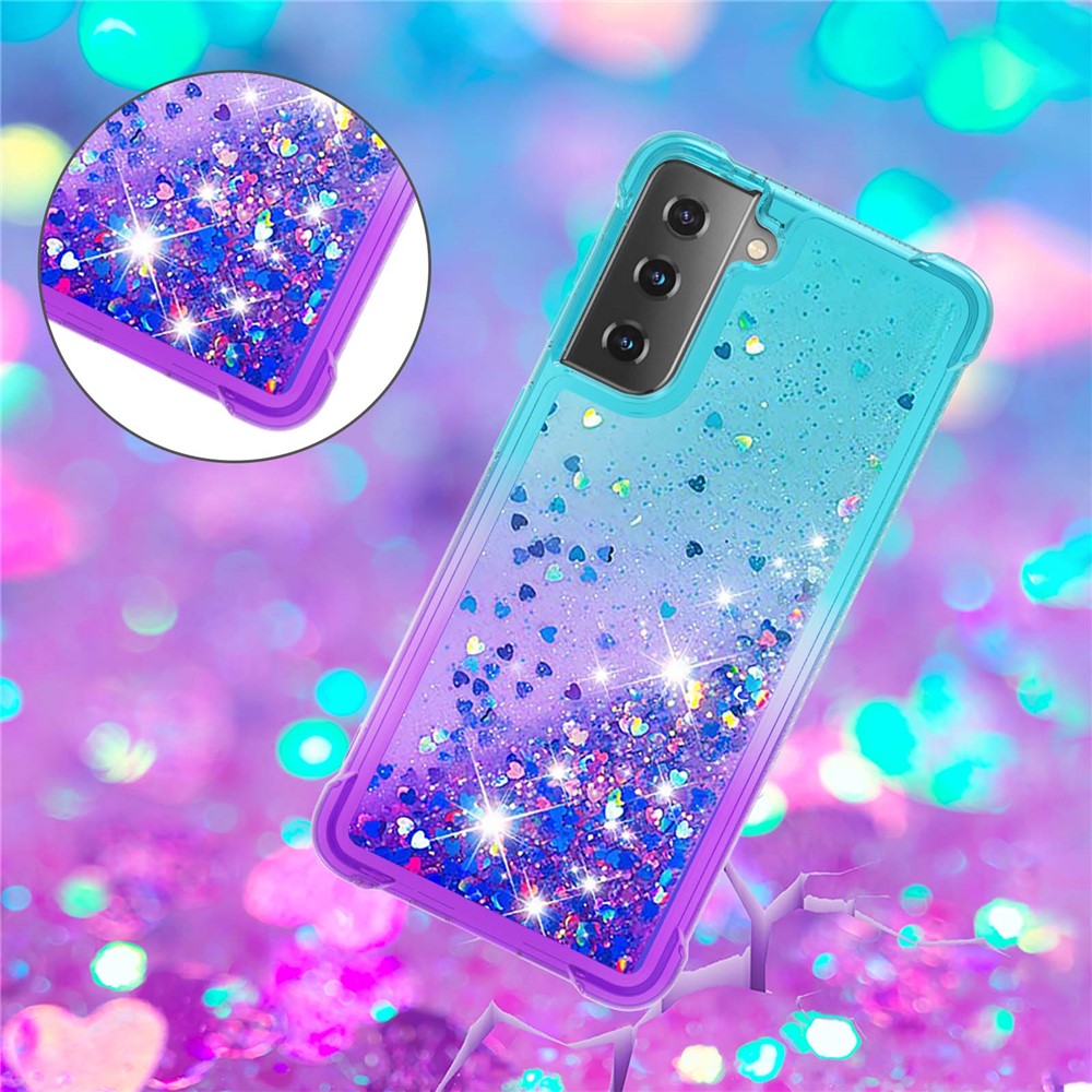 Galaxy S21 4G/5G Glitter-Hülle – Farbverlauf mit funkelndem Puder