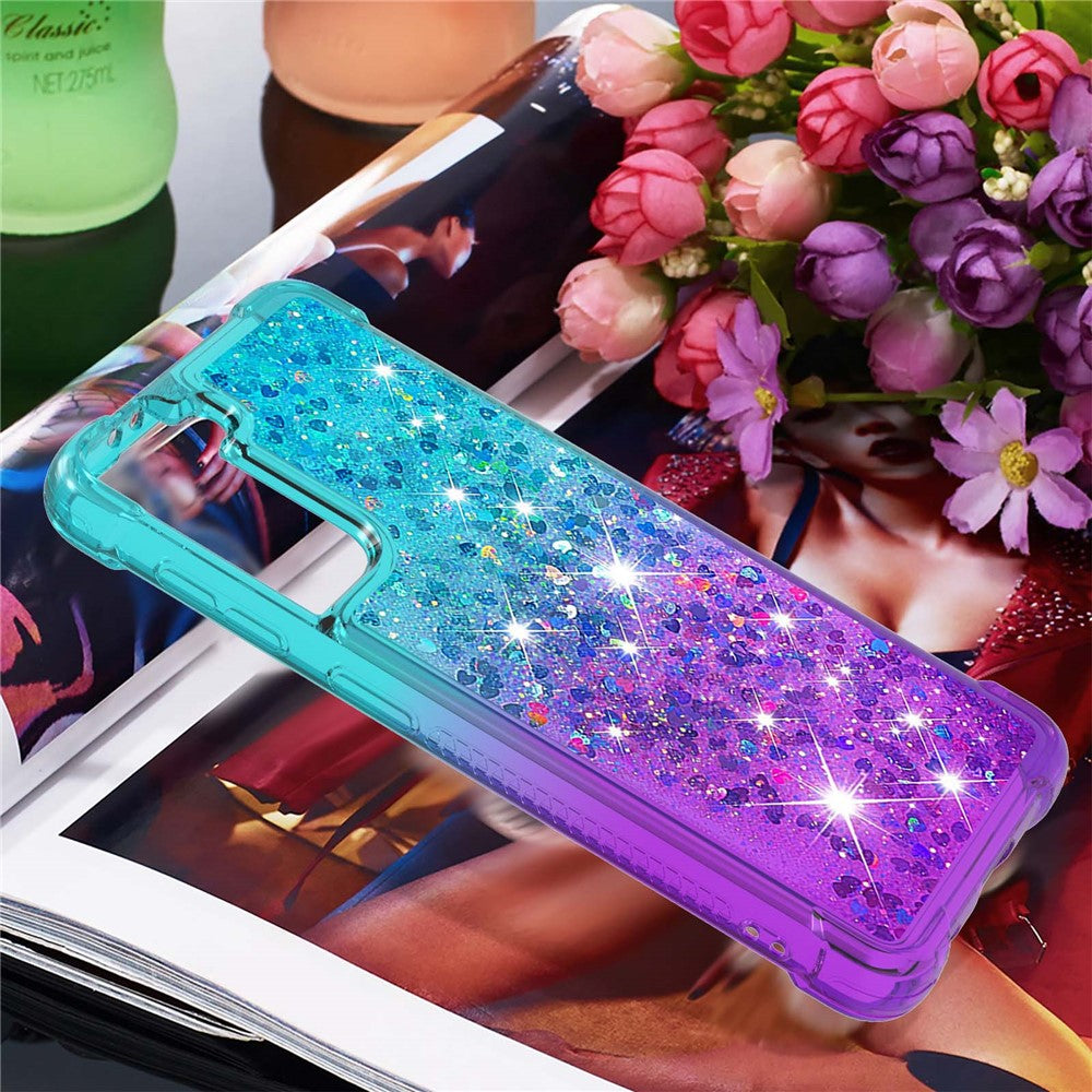Galaxy S21 4G/5G Glitter-Hülle – Farbverlauf mit funkelndem Puder