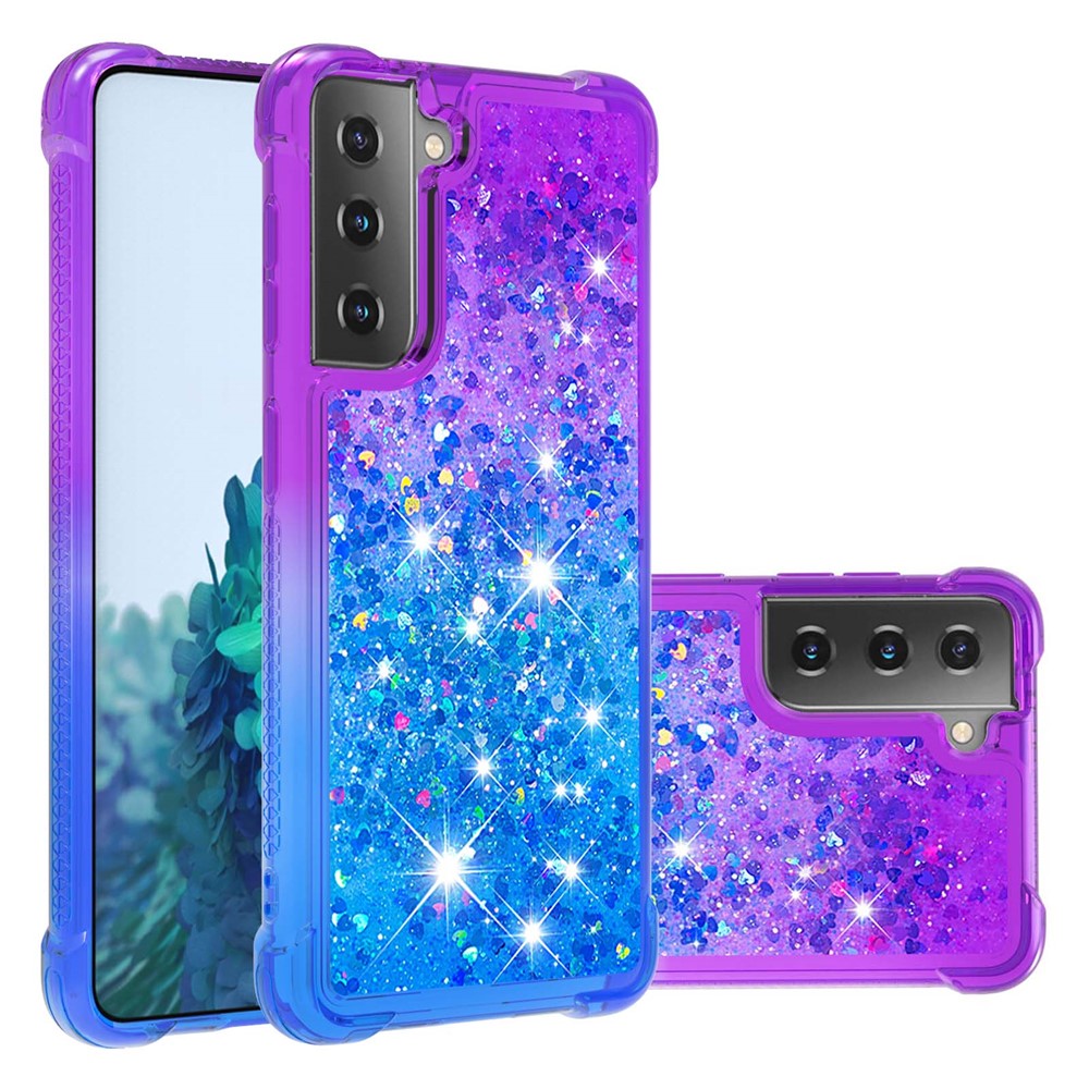 Galaxy S21 4G/5G Glitter-Hülle – Farbverlauf mit funkelndem Puder