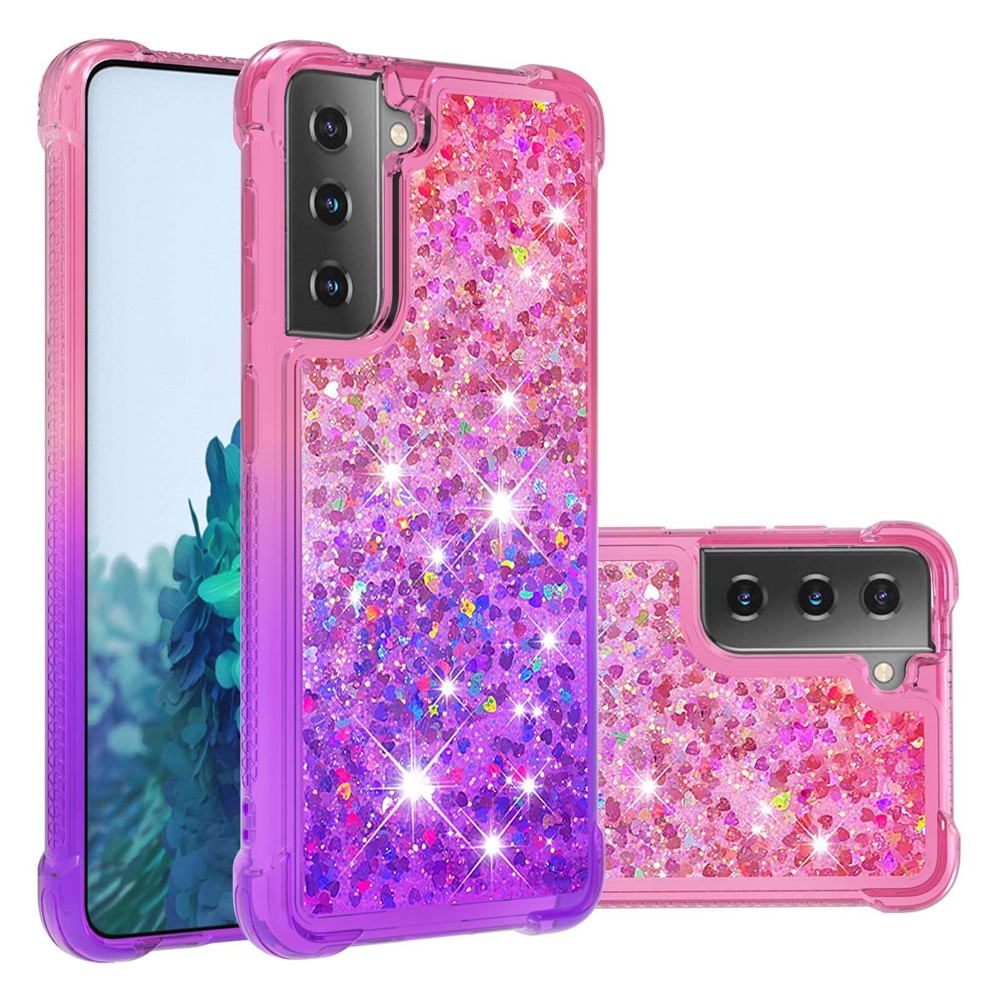 Galaxy S21 4G/5G Glitter-Hülle – Farbverlauf mit funkelndem Puder