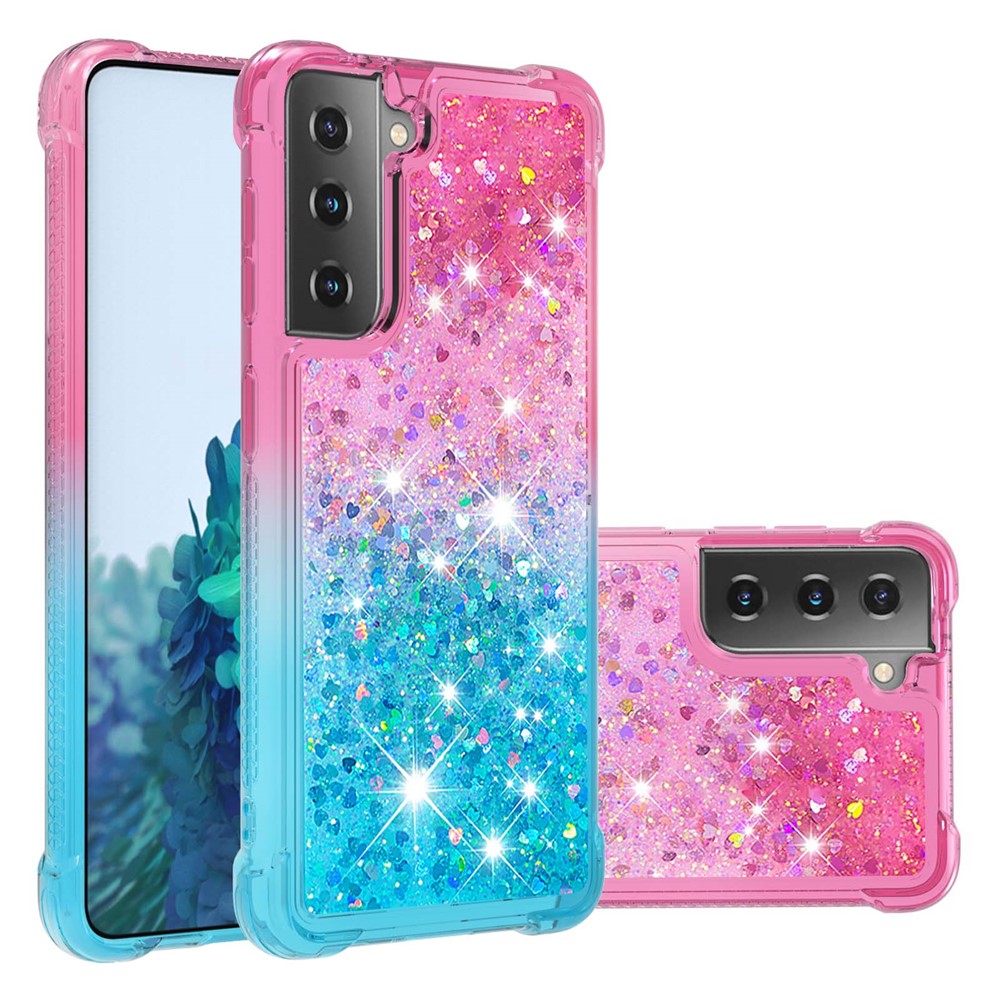 Galaxy S21 4G/5G Glitter-Hülle – Farbverlauf mit funkelndem Puder