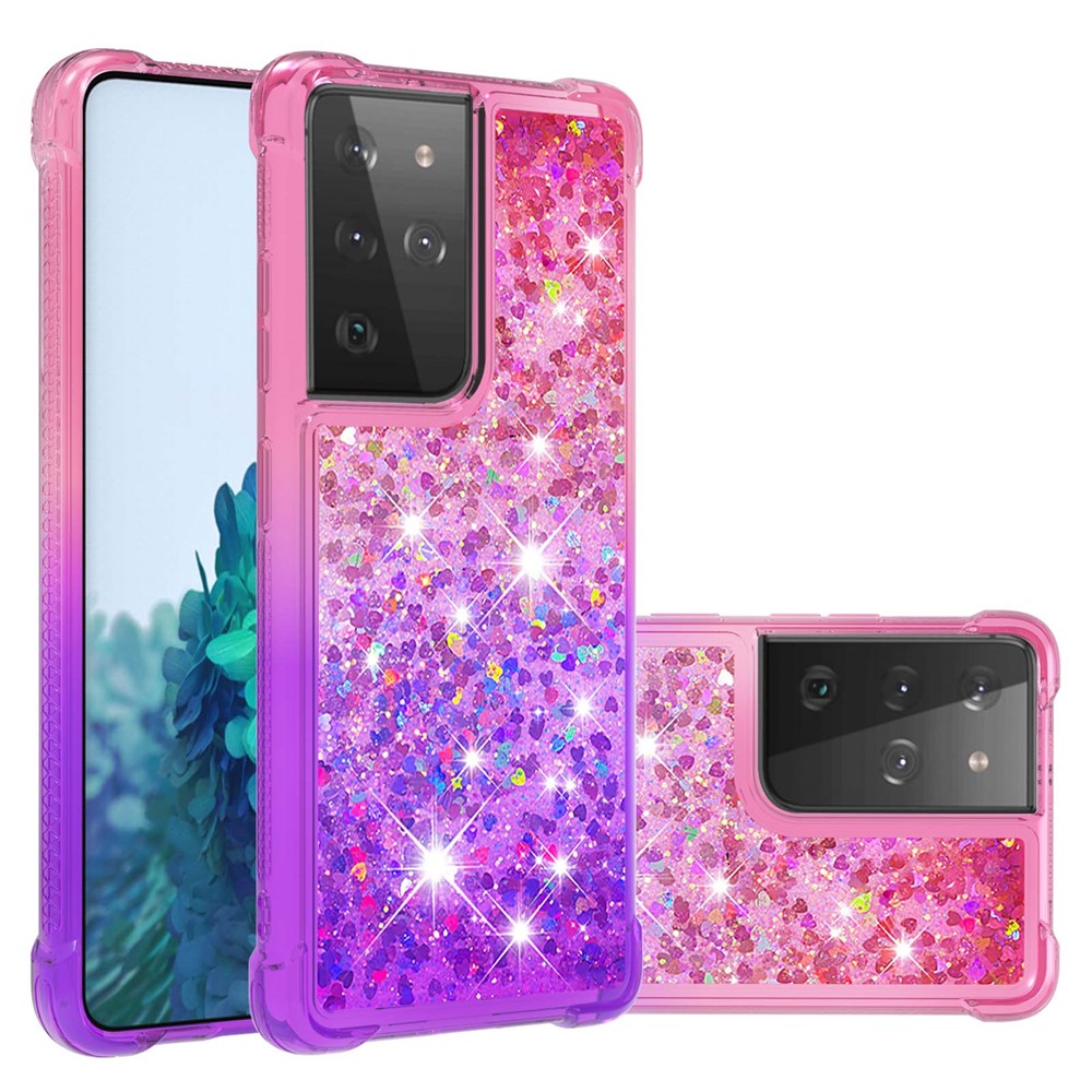 Galaxy S21 Ultra 5G Glitter-Hülle – Farbverlauf mit funkelndem Puder