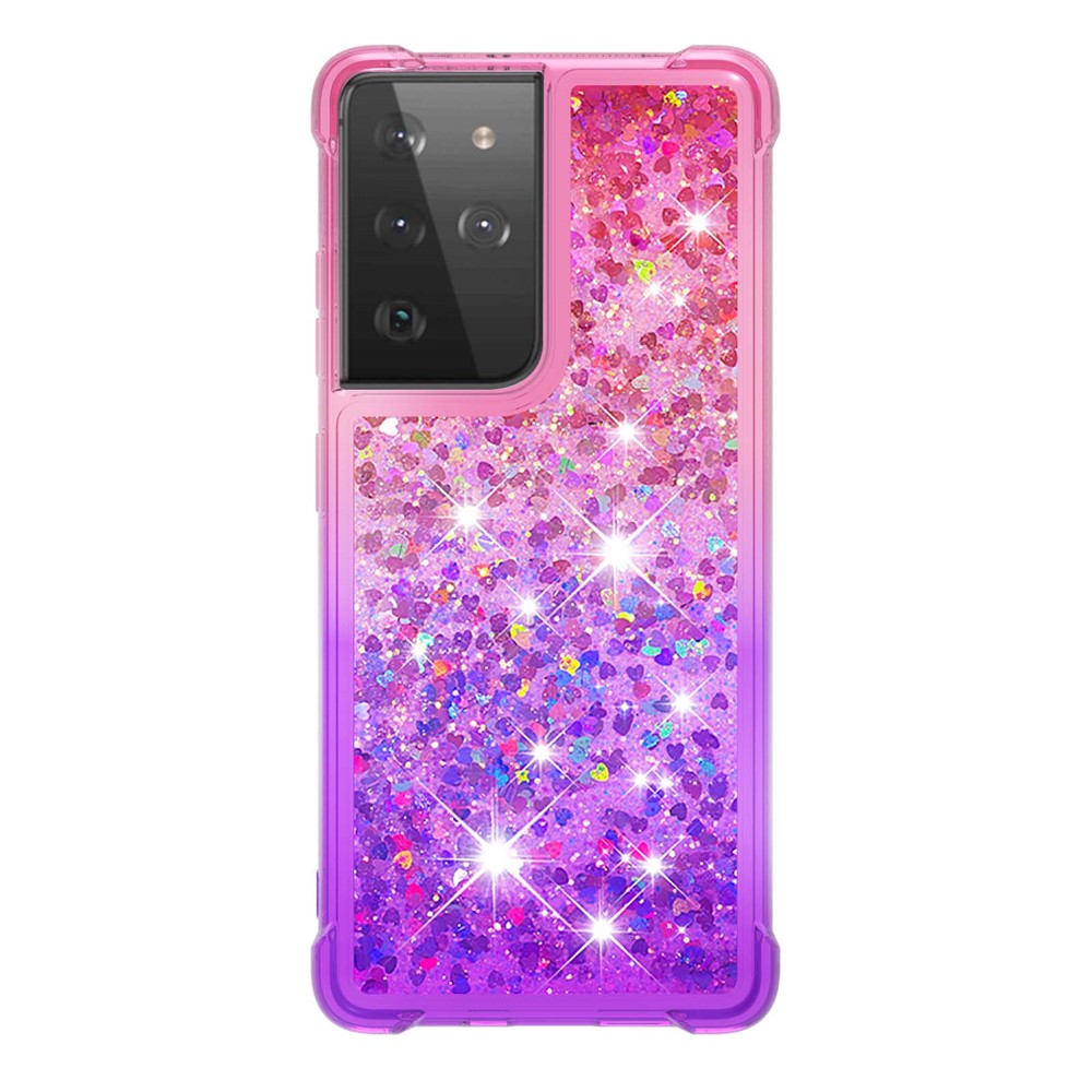 Galaxy S21 Ultra 5G Glitter-Hülle – Farbverlauf mit funkelndem Puder
