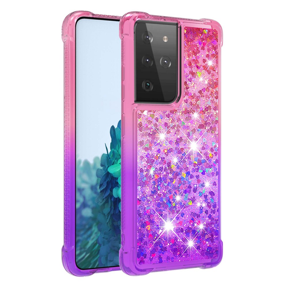 Galaxy S21 Ultra 5G Glitter-Hülle – Farbverlauf mit funkelndem Puder