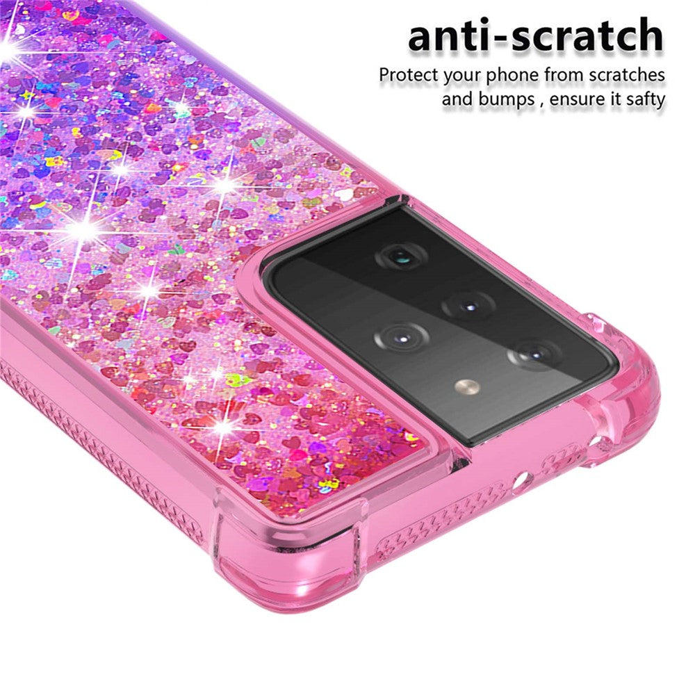 Galaxy S21 Ultra 5G Glitter-Hülle – Farbverlauf mit funkelndem Puder