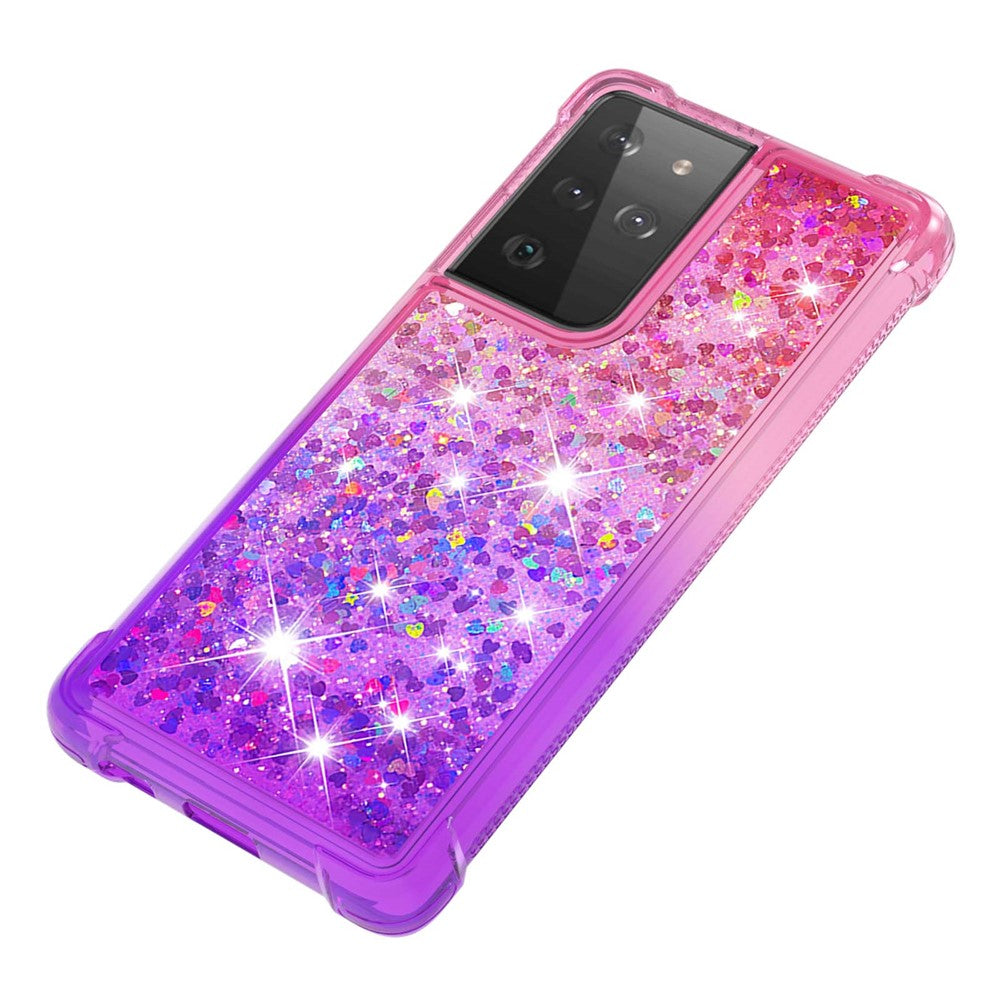 Galaxy S21 Ultra 5G Glitter-Hülle – Farbverlauf mit funkelndem Puder