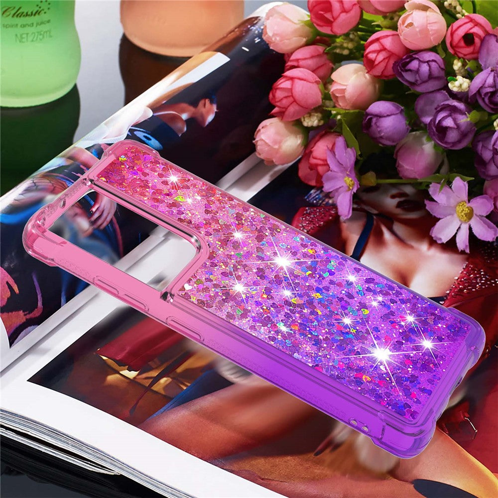 Galaxy S21 Ultra 5G Glitter-Hülle – Farbverlauf mit funkelndem Puder
