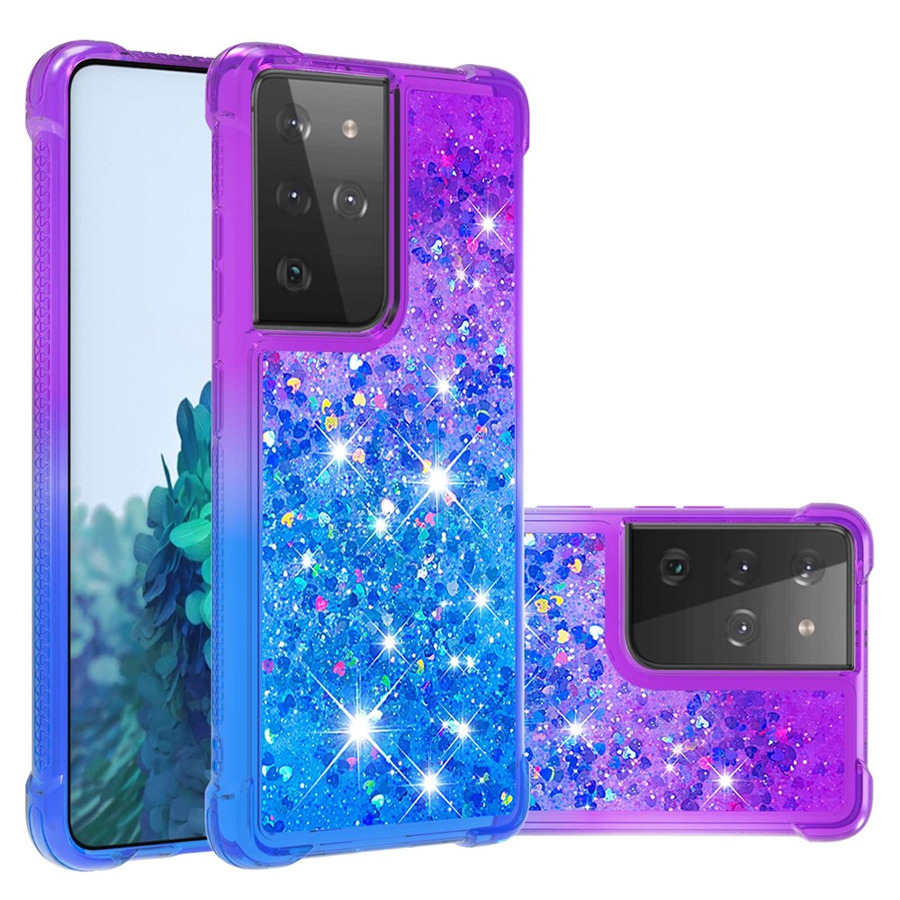Galaxy S21 Ultra 5G Glitter-Hülle – Farbverlauf mit funkelndem Puder