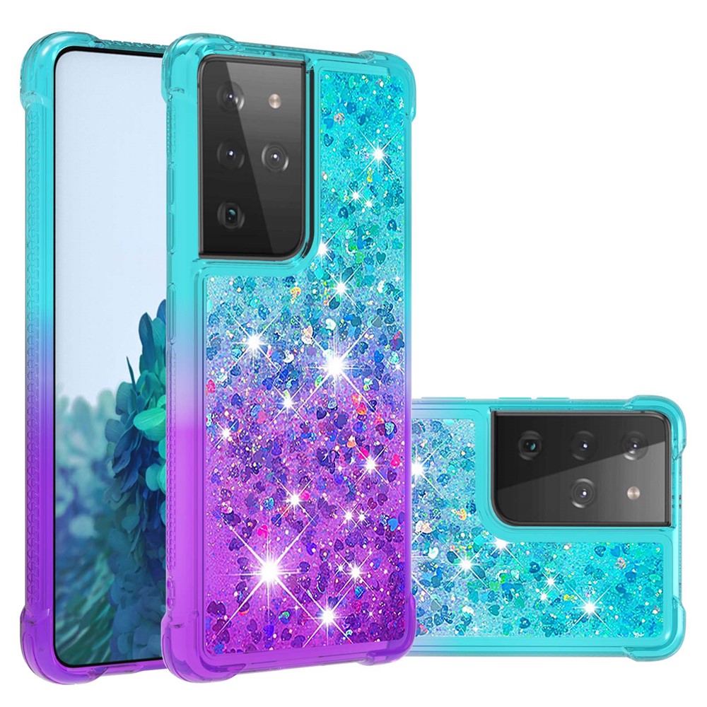 Galaxy S21 Ultra 5G Glitter-Hülle – Farbverlauf mit funkelndem Puder