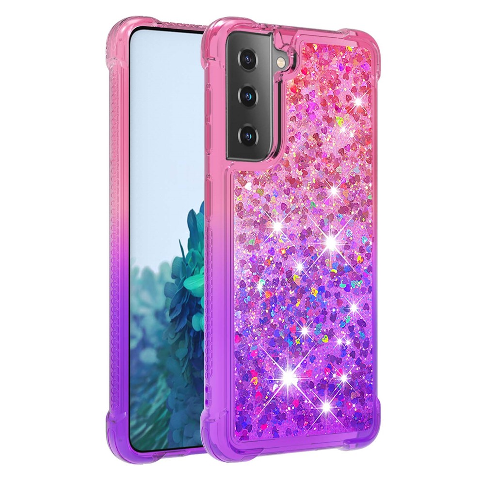 Galaxy S21 Plus 5G Glitter-Hülle – Farbverlauf mit funkelndem Puder