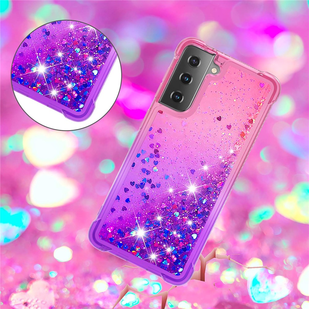 Galaxy S21 Plus 5G Glitter-Hülle – Farbverlauf mit funkelndem Puder