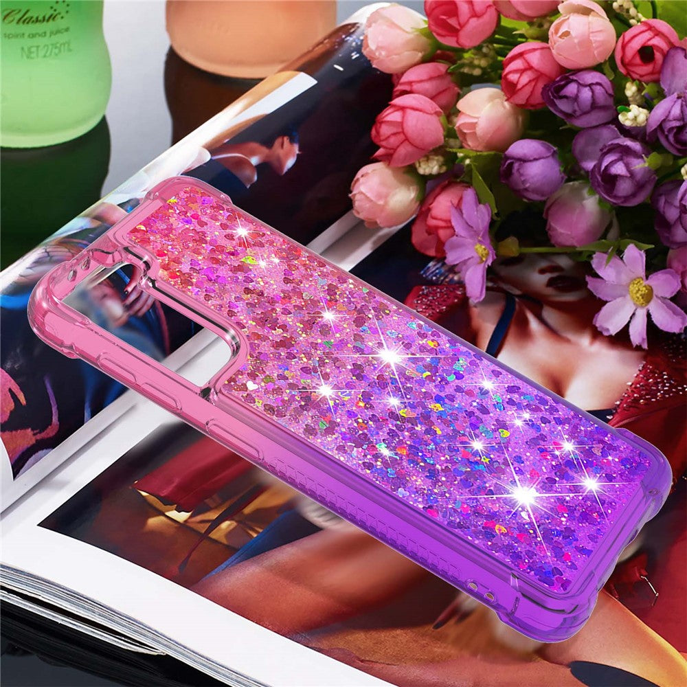 Galaxy S21 Plus 5G Glitter-Hülle – Farbverlauf mit funkelndem Puder