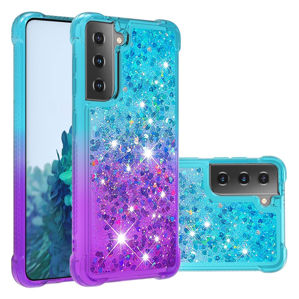Galaxy S21 Plus 5G Glitter-Hülle – Farbverlauf mit funkelndem Puder