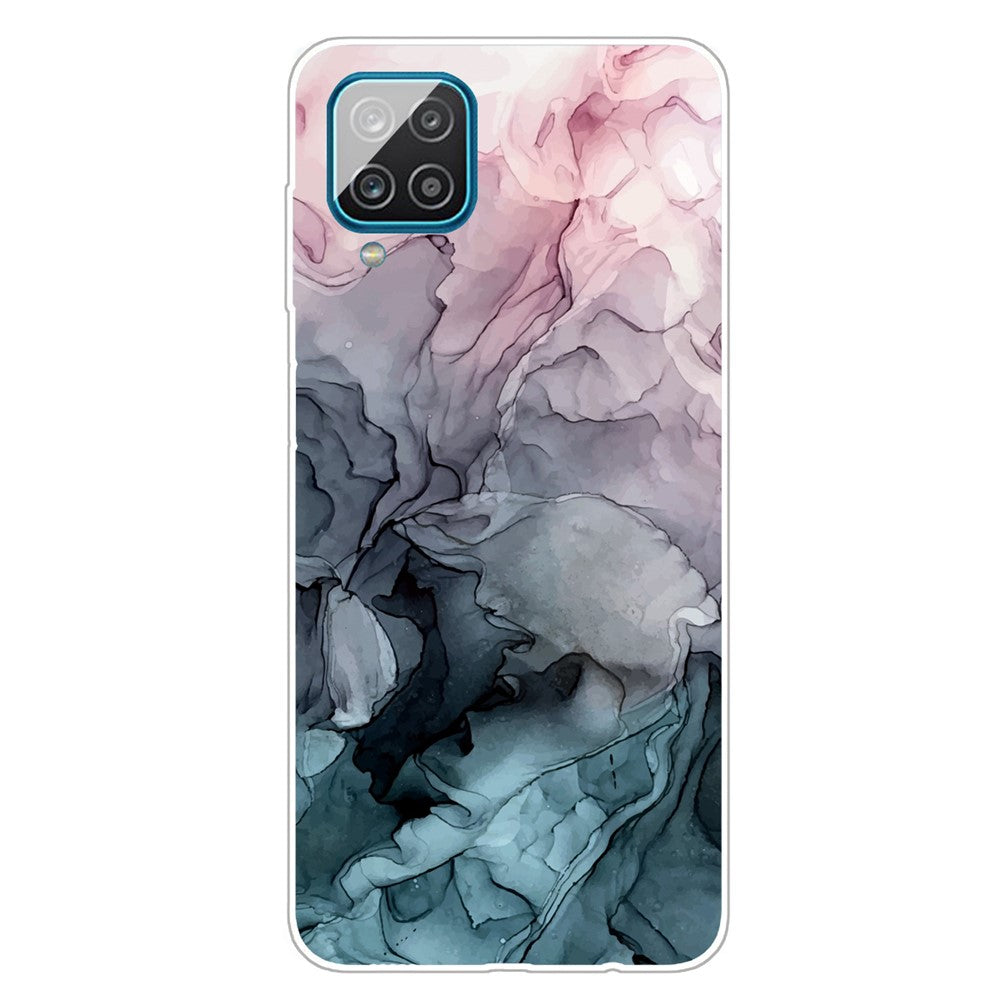 Galaxy A12 Stoßfeste Hülle – Mit Marmormuster