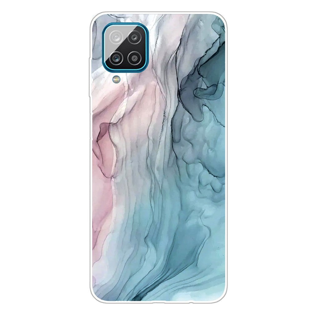 Galaxy A12 Stoßfeste Hülle – Mit Marmormuster