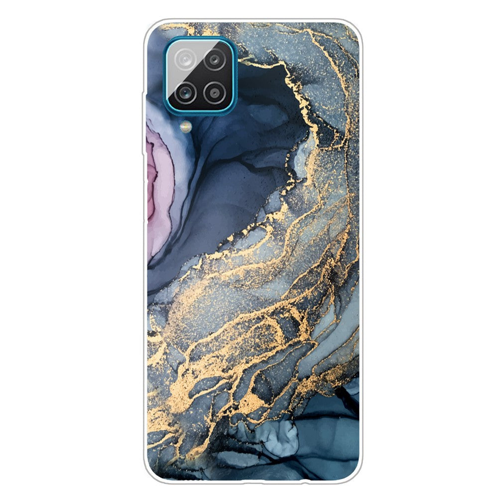 Galaxy A12 Stoßfeste Hülle – Mit Marmormuster