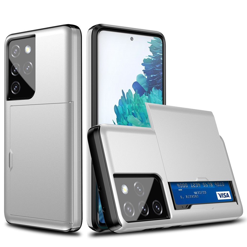 Galaxy S21 Ultra 5G Schiebekartensteckplatz-Hülle – Mit Kratzfestem Design