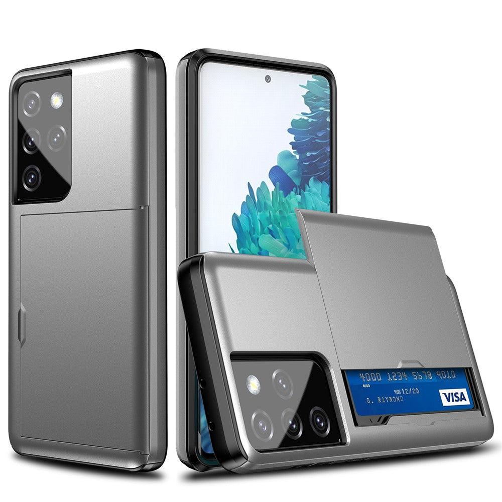 Galaxy S21 Ultra 5G Schiebekartensteckplatz-Hülle – Mit Kratzfestem Design