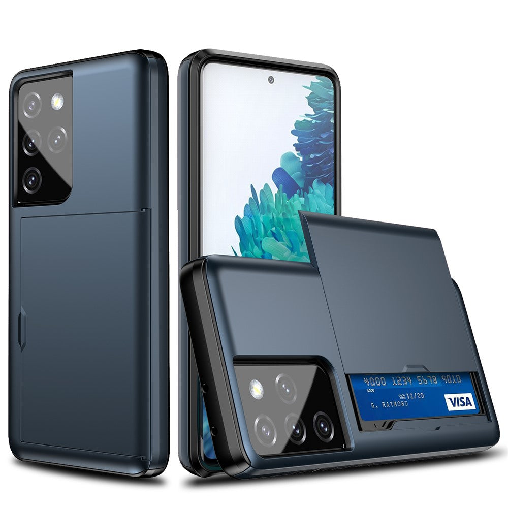 Galaxy S21 Ultra 5G Schiebekartensteckplatz-Hülle – Mit Kratzfestem Design