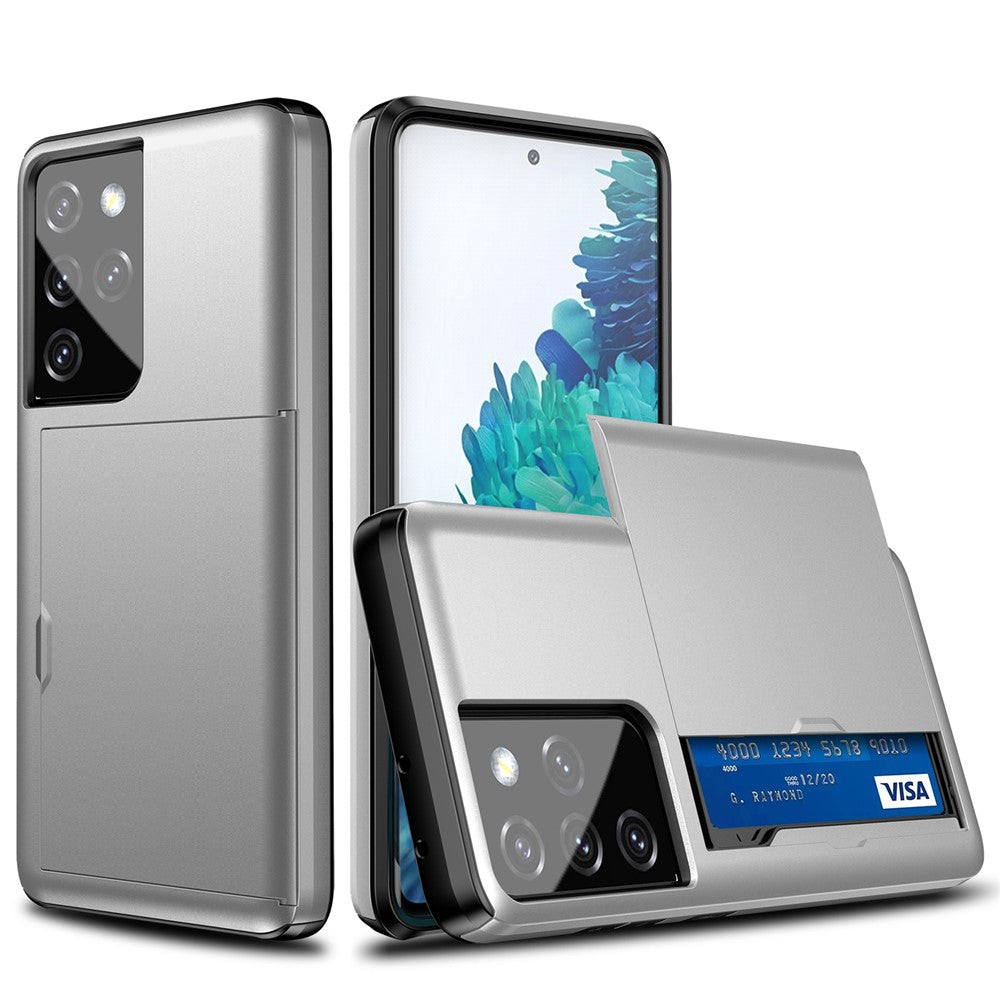 Galaxy S21 Ultra 5G Schiebekartensteckplatz-Hülle – Mit Kratzfestem Design