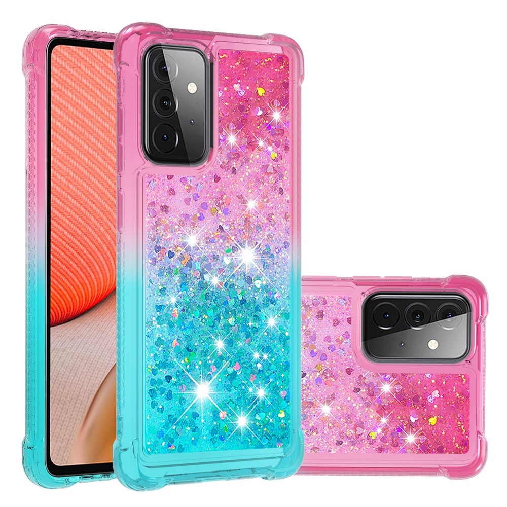 Galaxy A72 5G Glitter-Hülle – Farbverlauf mit funkelndem Puder