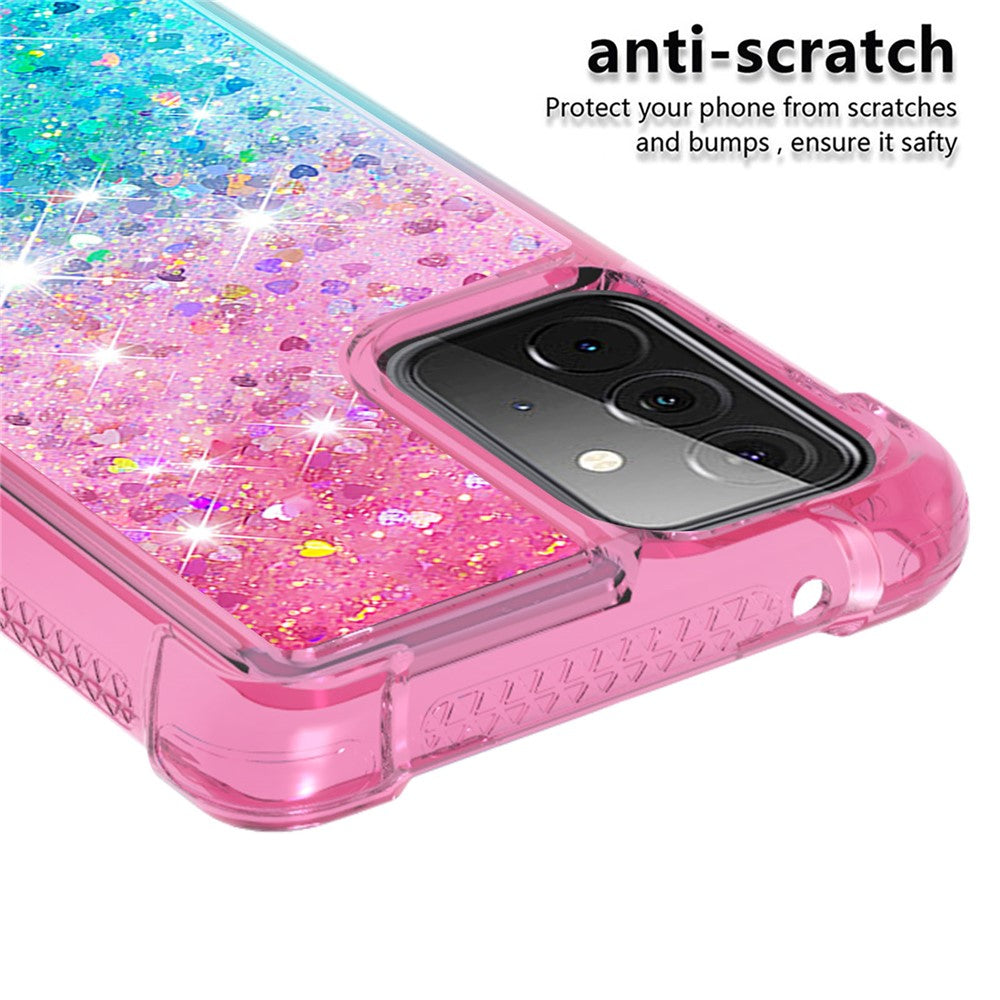 Galaxy A72 5G Glitter-Hülle – Farbverlauf mit funkelndem Puder