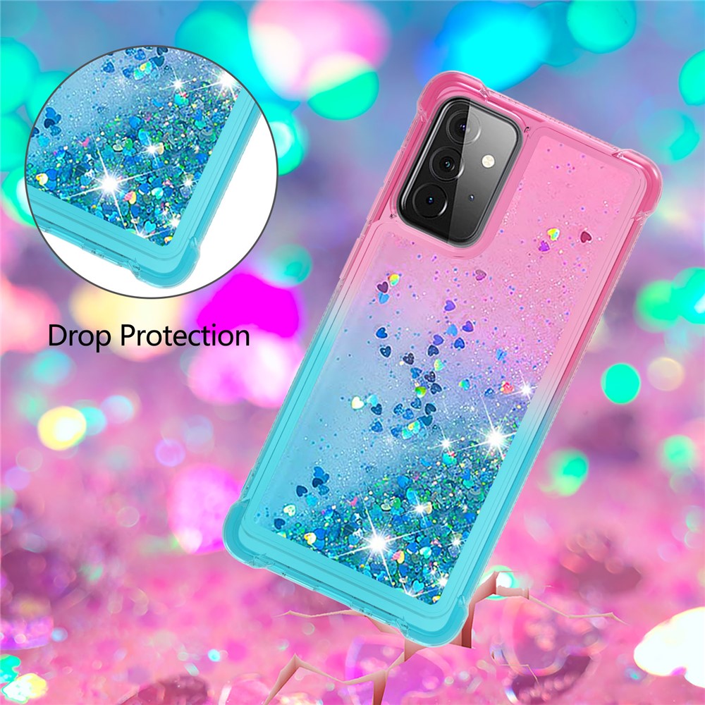 Galaxy A72 5G Glitter-Hülle – Farbverlauf mit funkelndem Puder